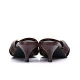 Amora Asymmetric Pleated Kitten Heels (Burgundy)