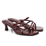 Gianna Strappy Heels (Maroon)