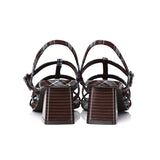 Alana Strappy Block Heels (Espresso)