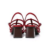 Alana Strappy Block Heels (Maroon)