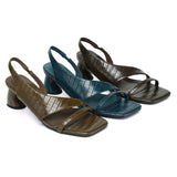 Veneta Slingback Heels (Navy)