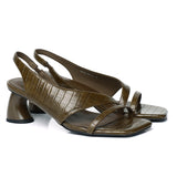 Veneta Slingback Heels (Olive)