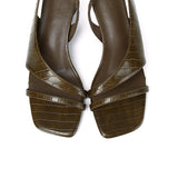 Veneta Slingback Heels (Olive)