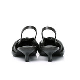 Remi Pleated Slip On Kitten Heels (Charcoal)