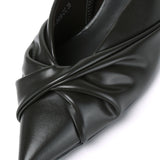 Remi Pleated Slip On Kitten Heels (Charcoal)