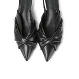 Remi Pleated Slip On Kitten Heels (Charcoal)
