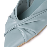 Remi Pleated Slip On Kitten Heels (Light Blue)