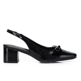 Freya Slingback Pumps With Bow (Black)