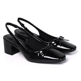 Freya Slingback Pumps With Bow (Black)