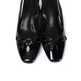 Freya Slingback Pumps With Bow (Black)