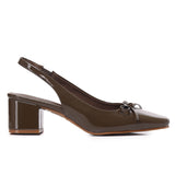 Freya Slingback Pumps With Bow (Brown)
