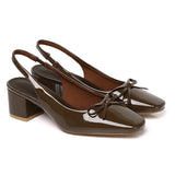 Freya Slingback Pumps With Bow (Brown)