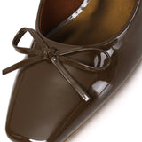 Freya Slingback Pumps With Bow (Brown)