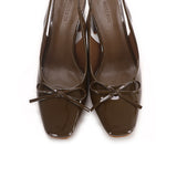 Freya Slingback Pumps With Bow (Brown)