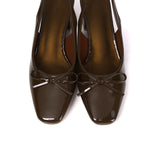 Freya Slingback Pumps With Bow (Brown)