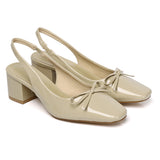 Freya Slingback Pumps With Bow (Burlywood)