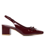 Freya Slingback Pumps With Bow (Maroon)