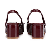 Freya Slingback Pumps With Bow (Maroon)