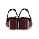 Freya Slingback Pumps With Bow (Maroon)