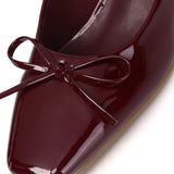 Freya Slingback Pumps With Bow (Maroon)