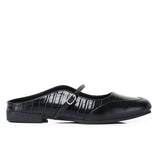 Milani Square Toe Slip On Mule Flats (Black)