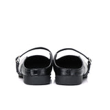 Milani Square Toe Slip On Mule Flats (Black)