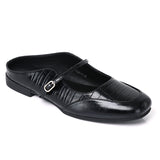 Milani Square Toe Slip On Mule Flats (Black)