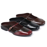 Milani Square Toe Slip On Mule Flats (Black)