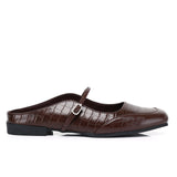 Milani Square Toe Slip On Mule Flats (Espresso)
