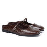 Milani Square Toe Slip On Mule Flats (Espresso)