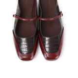 Milani Square Toe Slip On Mule Flats (Red)