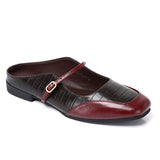 Milani Square Toe Slip On Mule Flats (Red)
