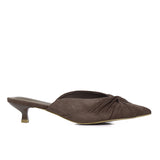 Hanara Pleated Slip-On Mules (Taupe)