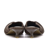 Hanara Pleated Slip-On Mules (Taupe)