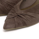 Hanara Pleated Slip-On Mules (Taupe)