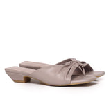 Hilya Pleated Square Toe Heels (Nude)