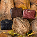 Billie Woven Top Zip Wallet (Espresso)