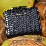 Billie Woven Top Zip Wallet (Black)