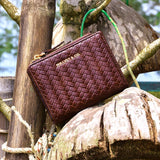Billie Woven Top Zip Wallet (Espresso)