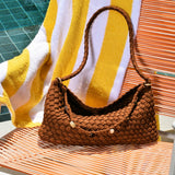 Jenn Matte Woven Shoulder Bag (Brown)