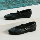 Maya Braided Mary Janes Flats & Ballerina (Black)