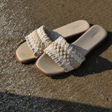 Reya Braided Sandals (Beige)