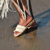 Reya Braided Sandals (Beige)