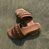 Reya Braided Sandals (Brown)