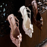 Veronica Floral Heels (Brown)