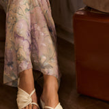 Hunera Asymmetric Pleated Low Heels Sandals (Cream)